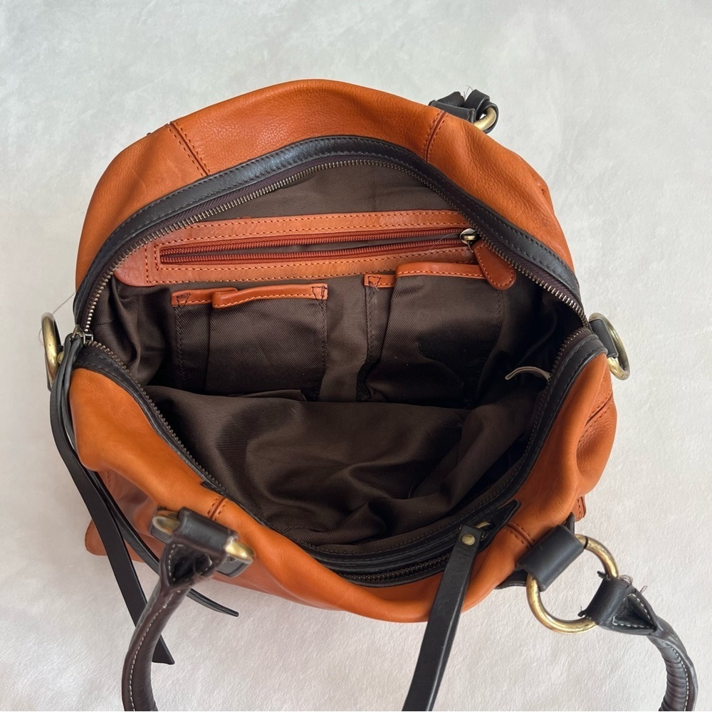 Lucky Brand Buckman Leather Cognac Colored Purse - Picture 11 of 14